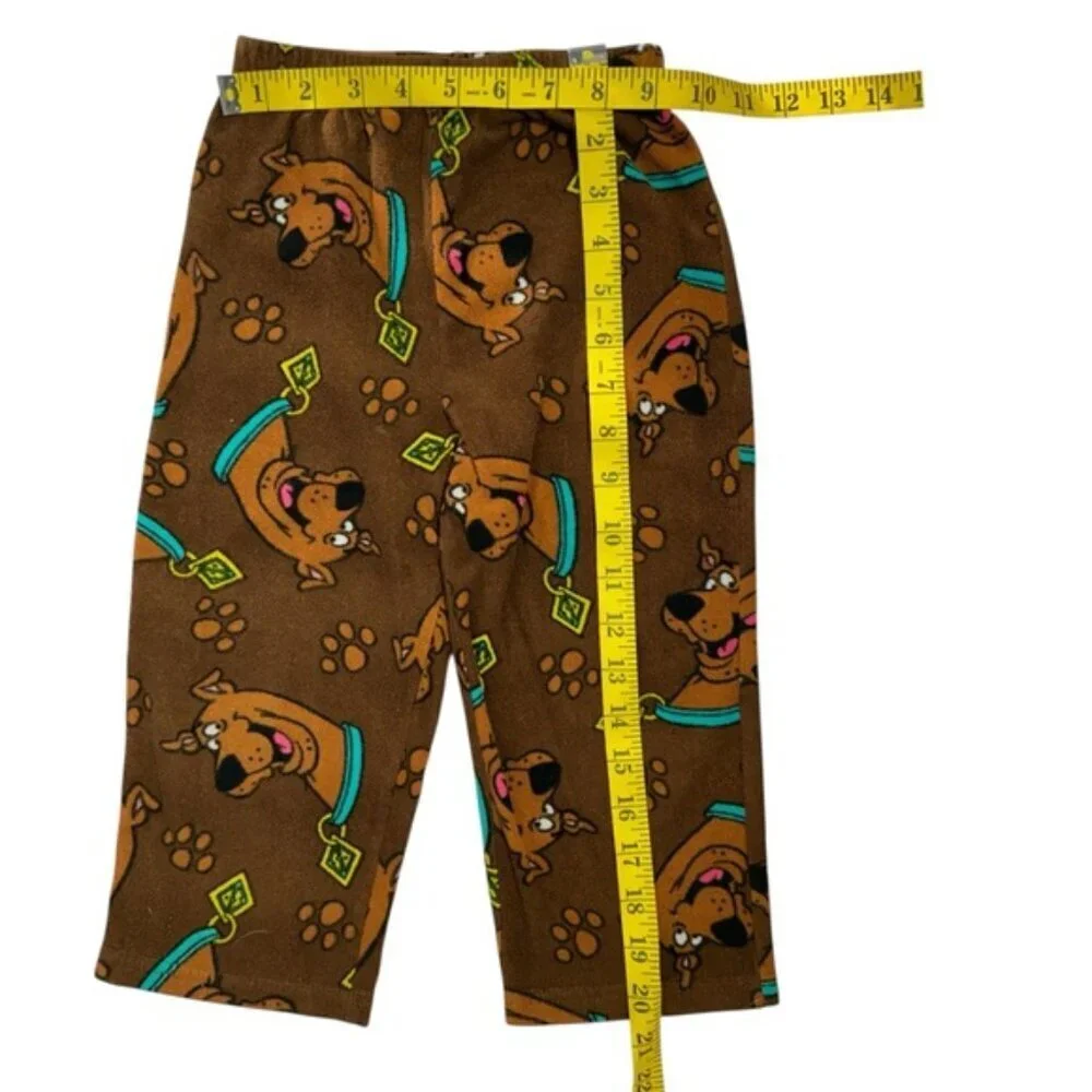 Scooby-Doo Fleece Pajama Pant Brown Multicolor Cartoon Print Unisex Toddler 4T